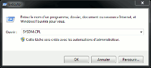 Execution SYSDM.CPL