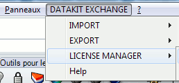 Menu DATAKIT EXCHANGE