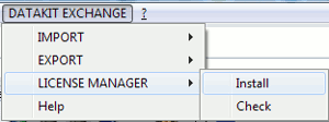 LICENSE MANGER -> Install menu