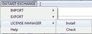 Menu LICENSE MANGER -> Install