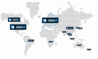 Carte de l'implantation de Datakit dans le monde