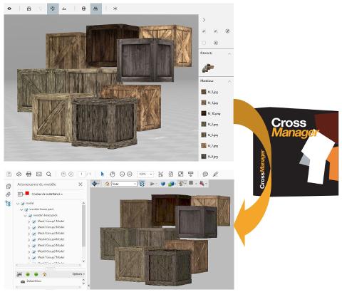 Fichier OBJ texturé converti en PDF 3D avec CrossManager.