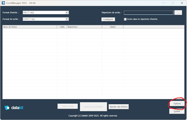 Verifier options de licences